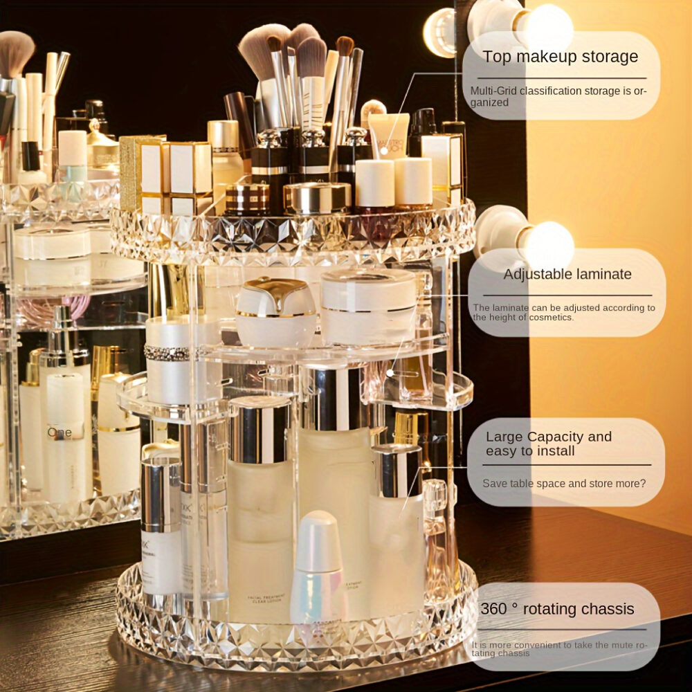 360-Degree Rotating Makeup Organizer - Image 4