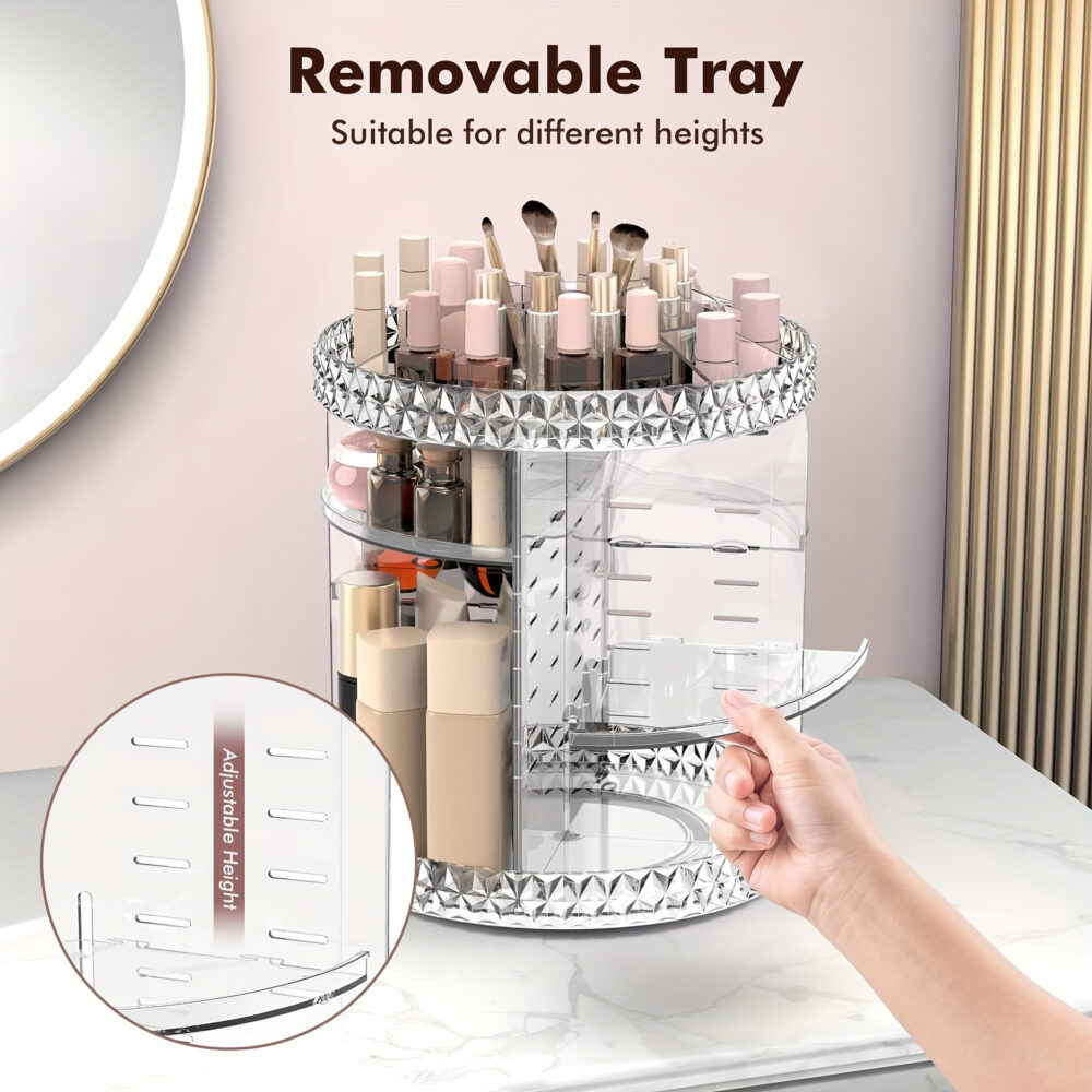 360-Degree Rotating Makeup Organizer - Image 3