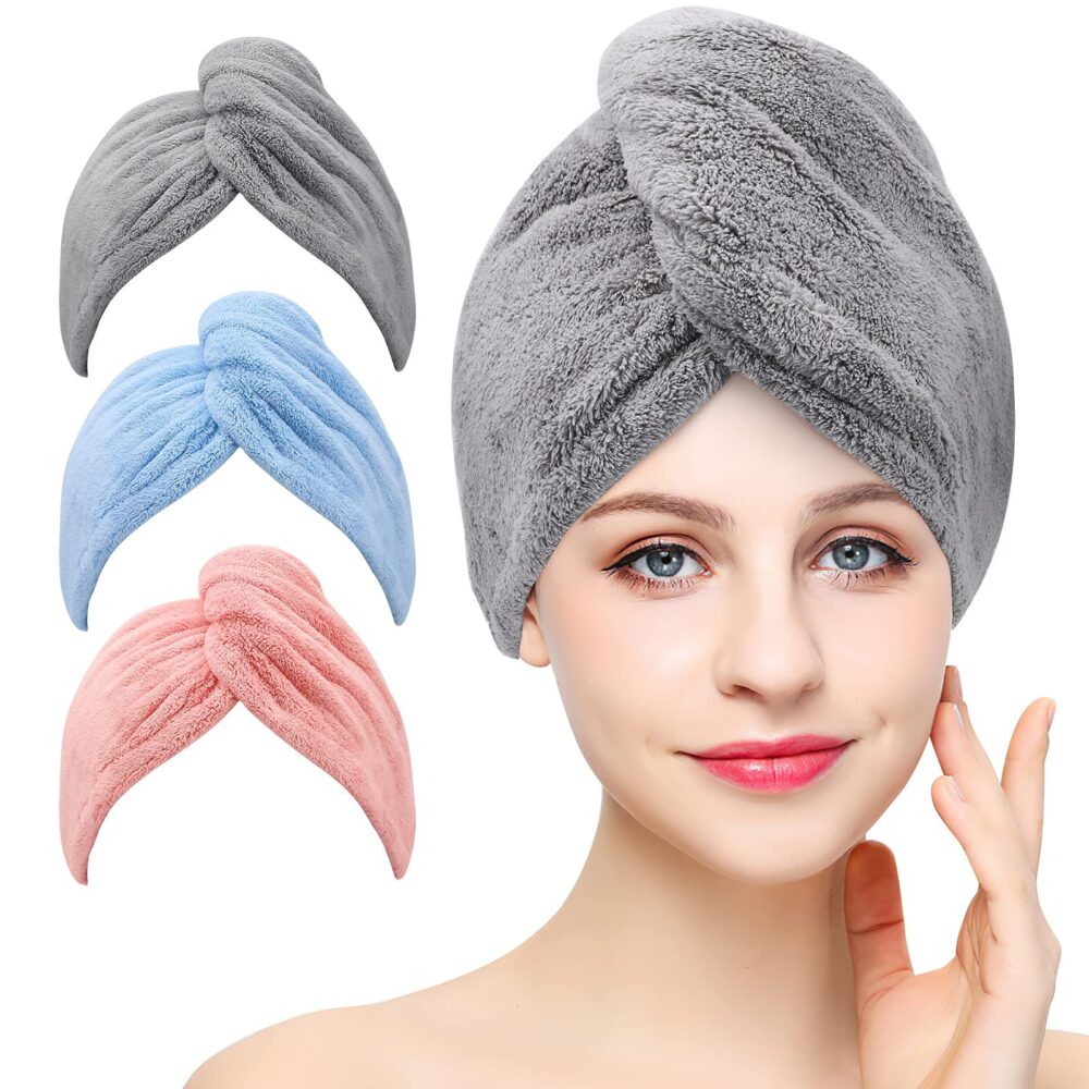 Quick Hair Dry Velvet Bath Towel Cap - Random Color
