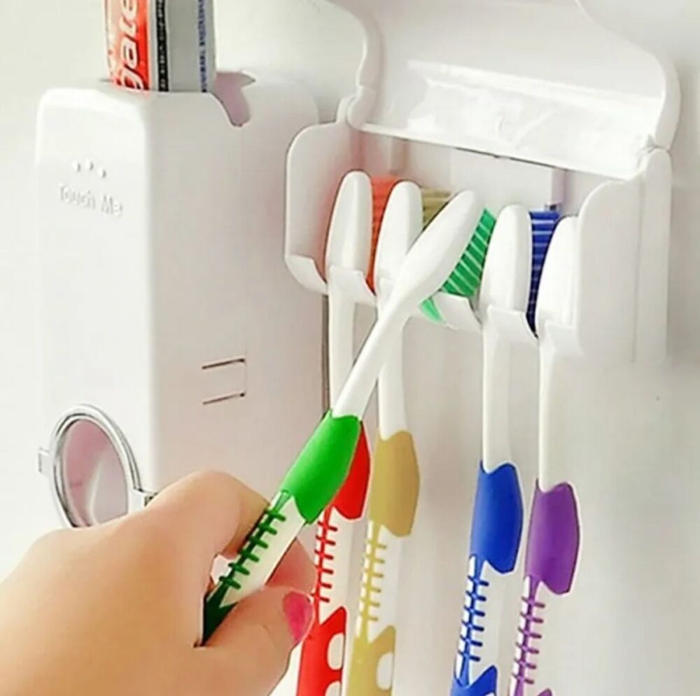 Set of White Toothpaste Dispenser - Image 2