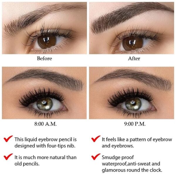 Huda Beauty Fine Sketch Liquid Eyebrow  – Black - Image 2