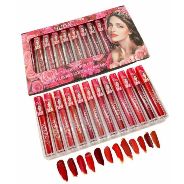 12 Pcs Huda Beauty Matte Liquid Lip Gloss