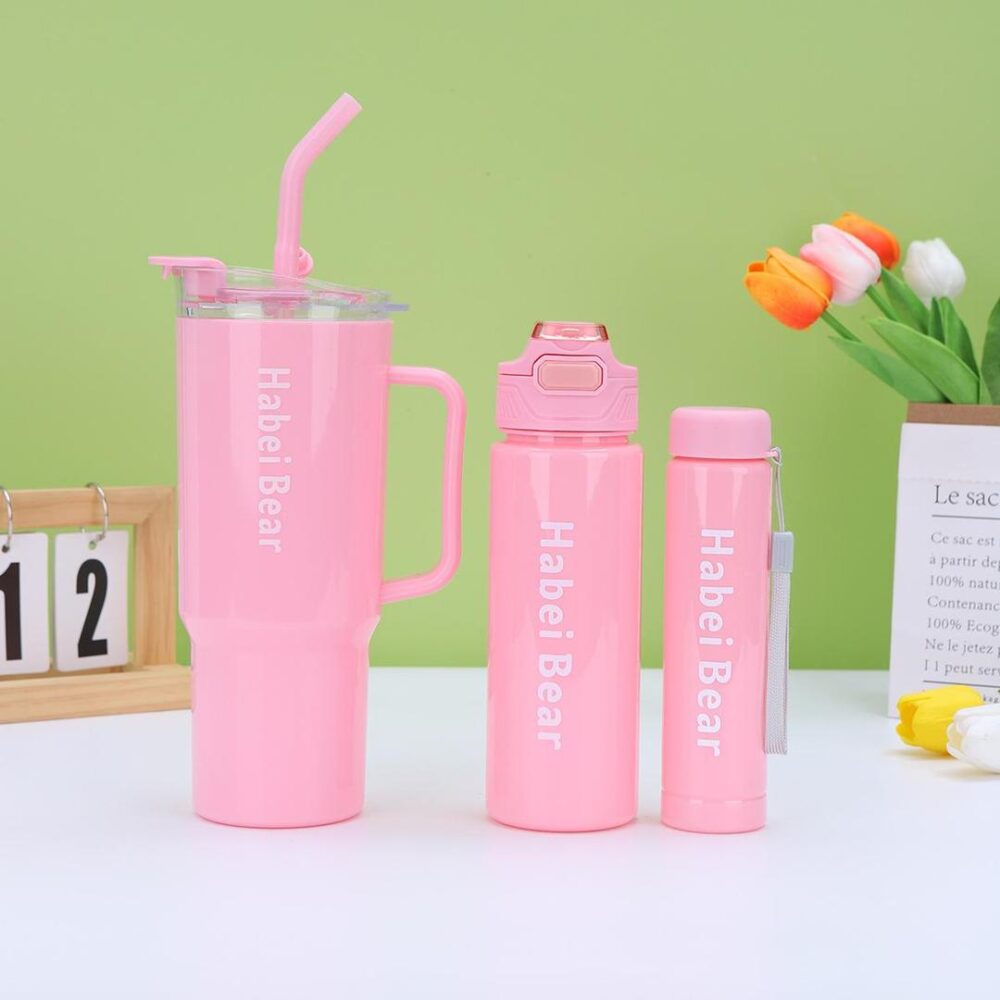 3-Piece Water Bottle Set with Built-In Straw - Image 5
