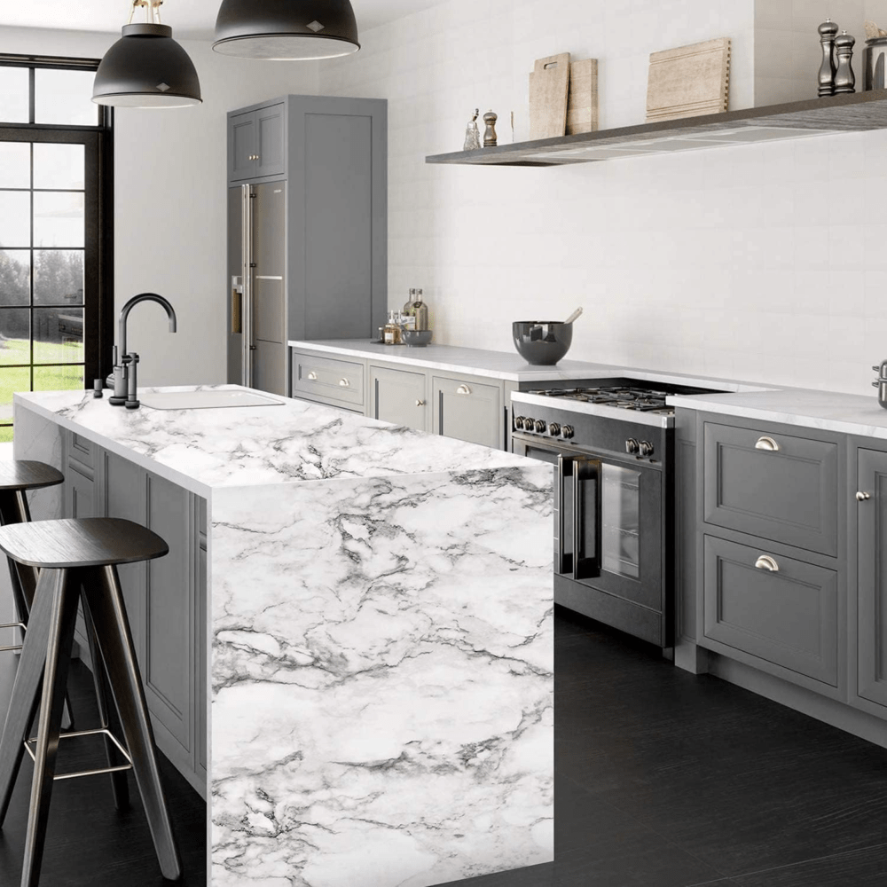 White Marble High Gloss Self-Adhesive Sheet - Image 5