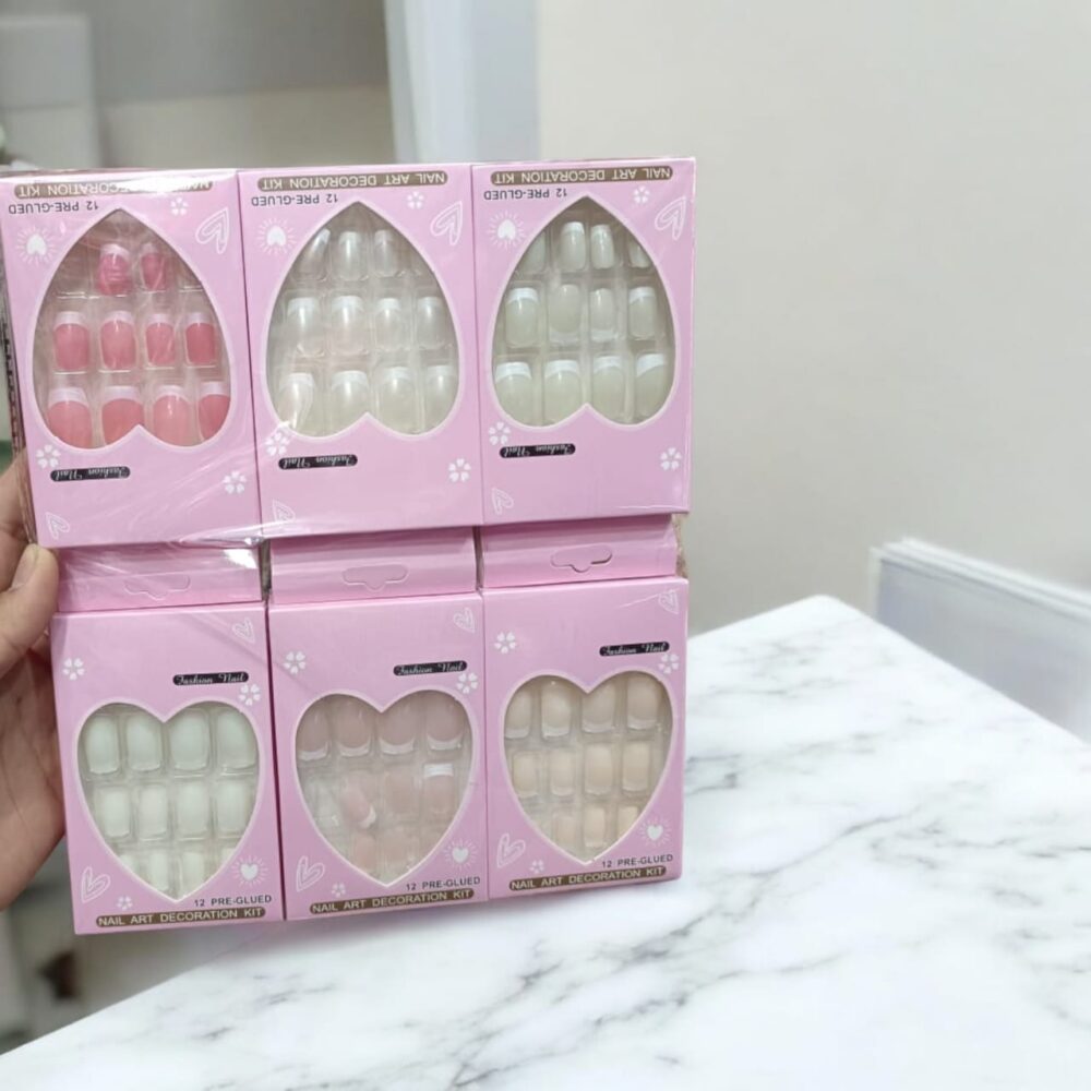 Pre-Glued French Nails – 6 Pack Bundle - Image 2