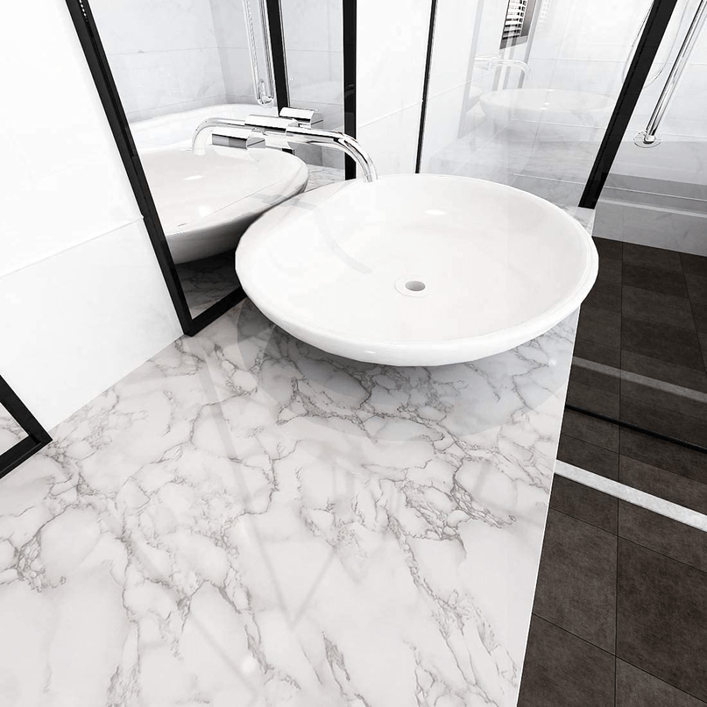 White Marble High Gloss Self-Adhesive Sheet - Image 2