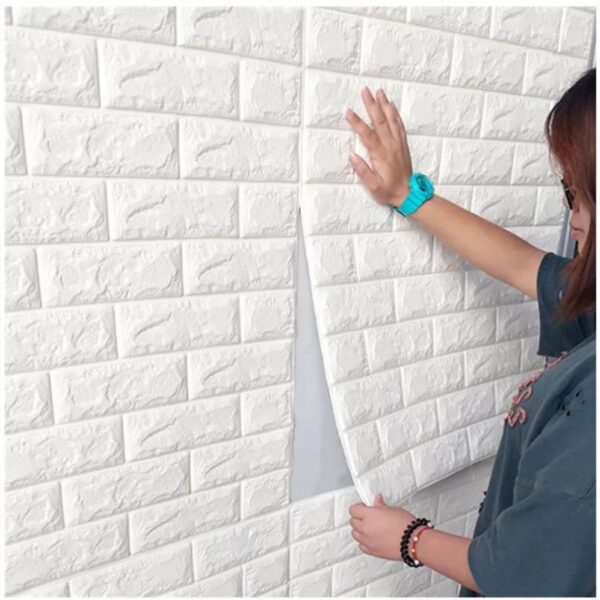 3D Brick Wall Stickers – PE Foam Self-Adhesive Panels