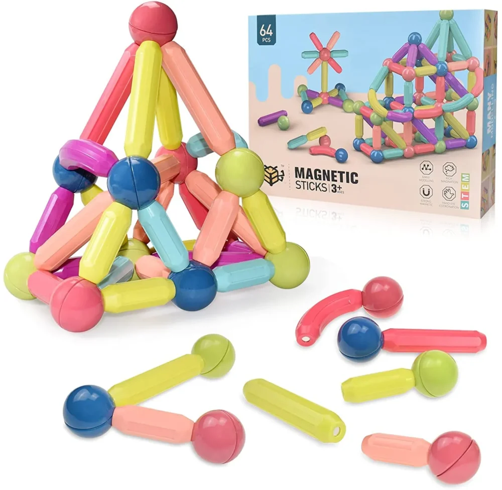 Magnetic Building Blocks Toy – 36 & 42 - Piece Set - Image 6