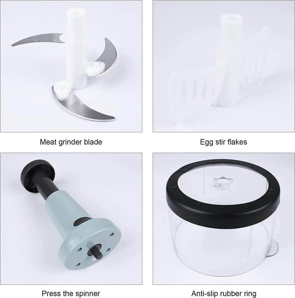 Plastic Food Chopper – Large Manual Vegetable Cutter & Mixer for Onion, Salad & More - Image 5