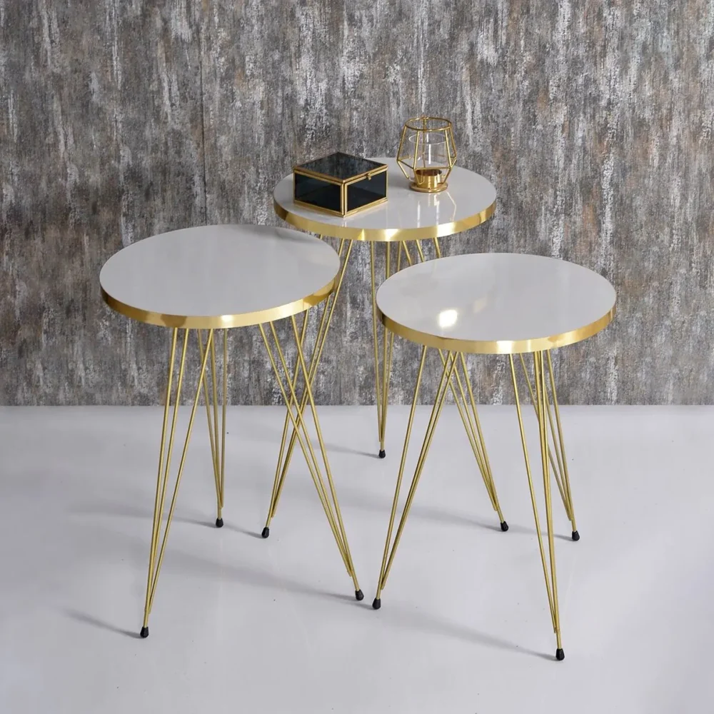 4 Pcs Tea Table Wood Set – 1 Box Wooden Table and Stools