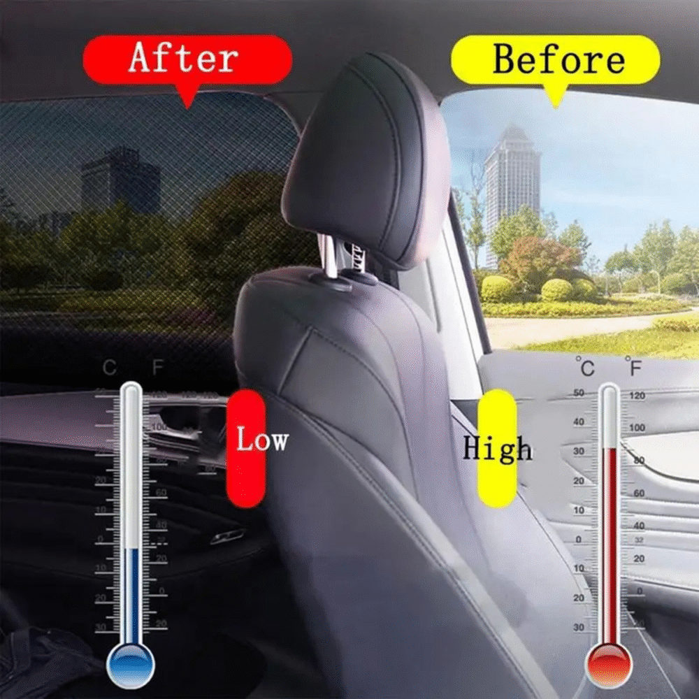 Universal Car Sunshade 4 Pcs Set for front and side windows