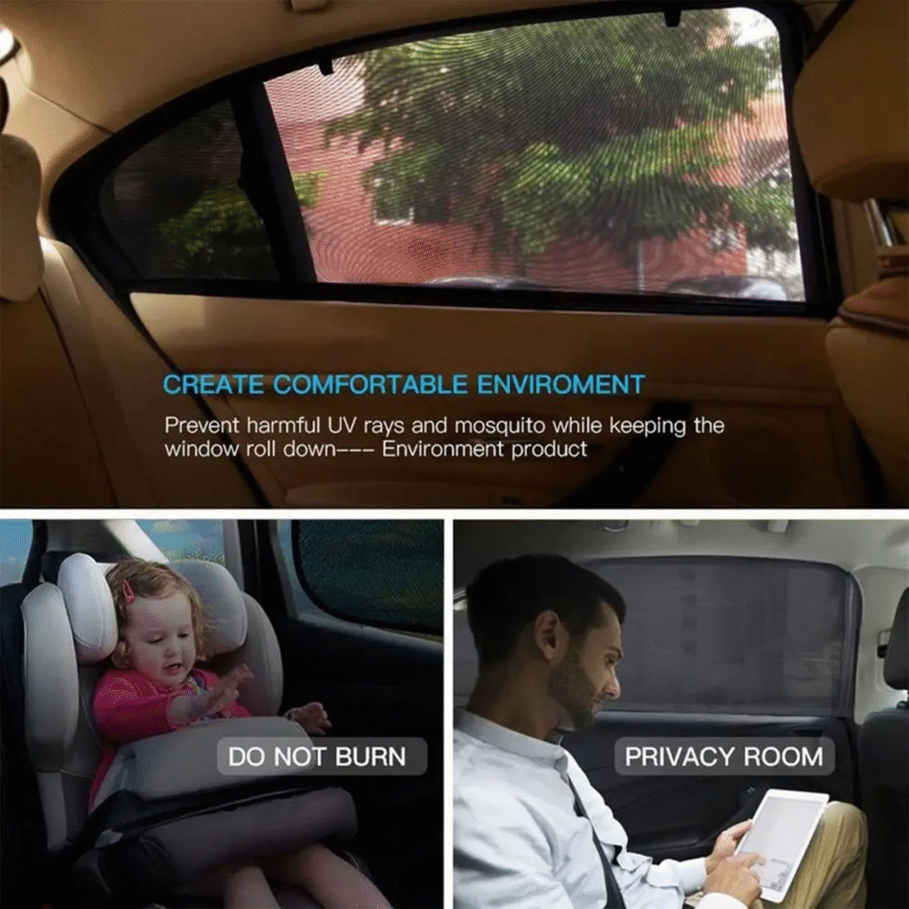 Universal Car Sunshade 4 Pcs Set for front and side windows