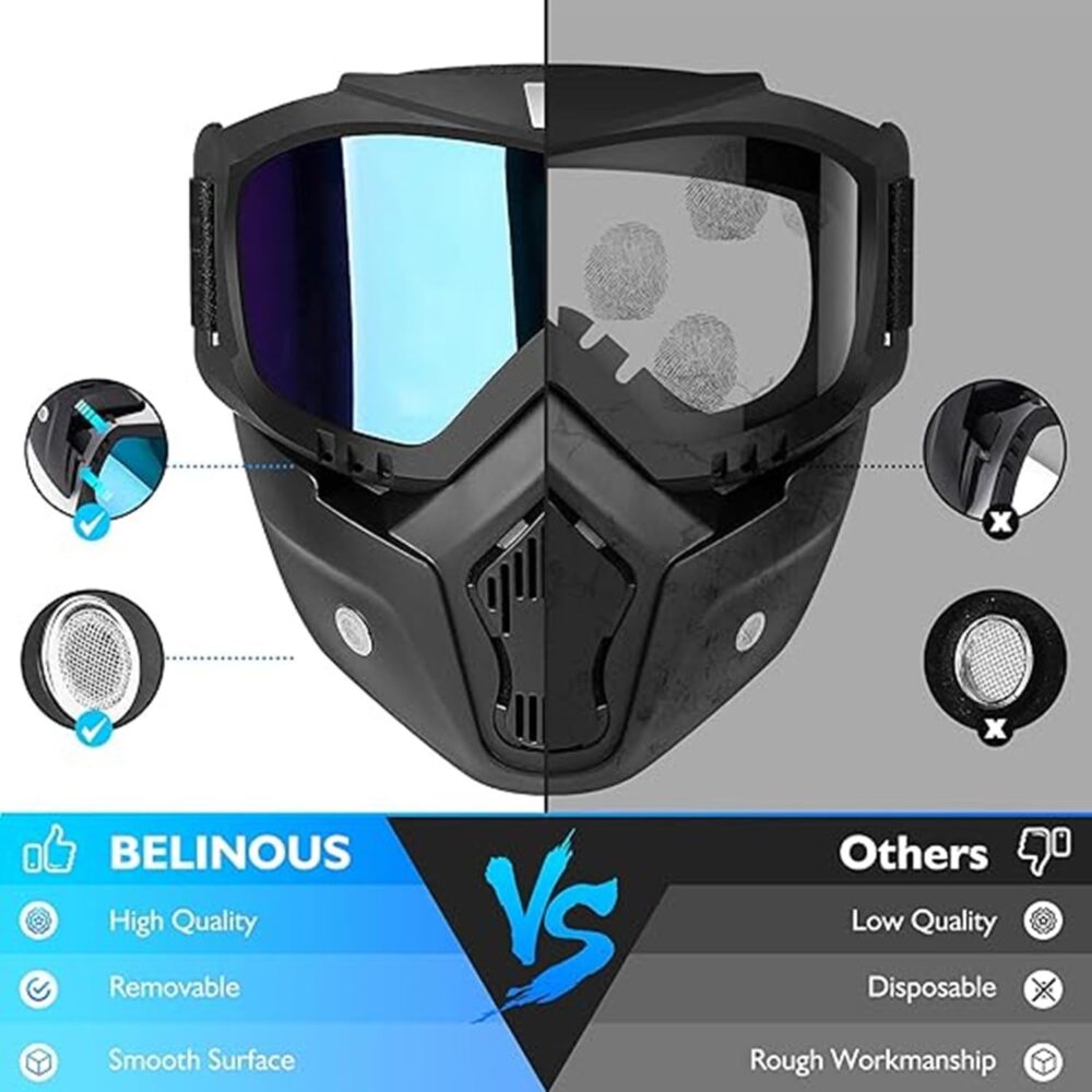 Face Helmet Mask for Bike Riders with Glasses – Anti-Dust and Warm