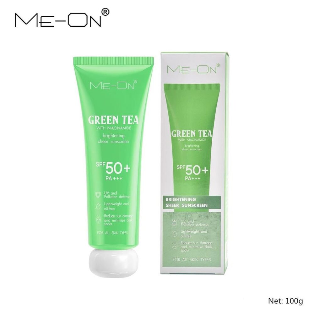 ME-ON Sunscreen SPF 50+++ Green Tea, Daily Sun Protection, 50ml Tube