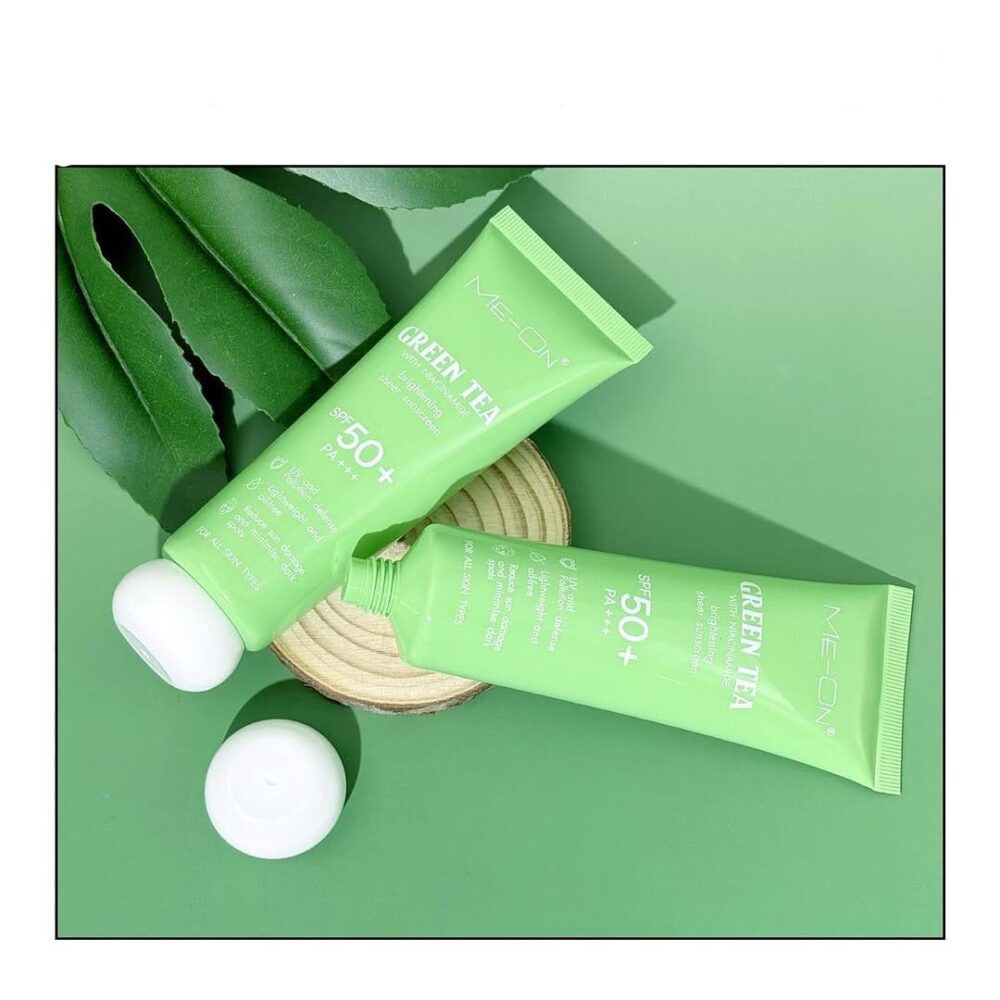 ME-ON Sunscreen SPF 50+++ Green Tea, Daily Sun Protection, 50ml Tube